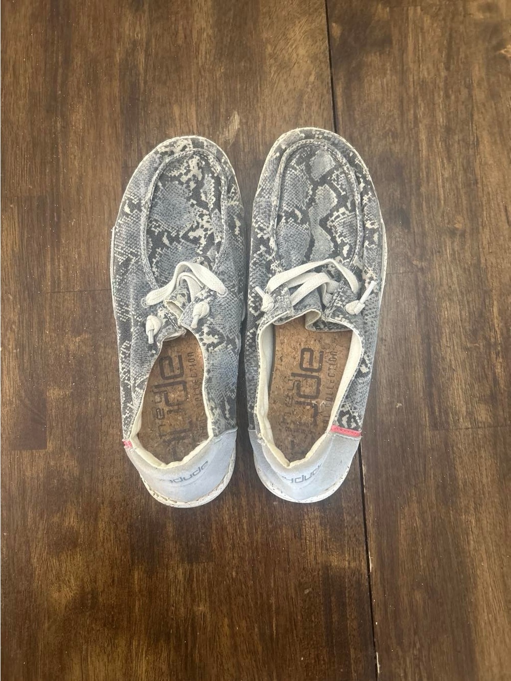 Hey Dude Kids Slip-On Sneakers in Gray Snake Print